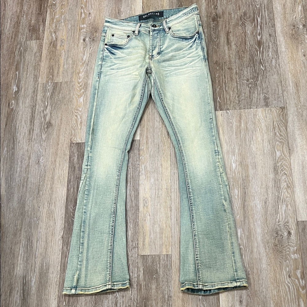 Valabasas Jeans Men's Skinny Light Green Washed Jeans